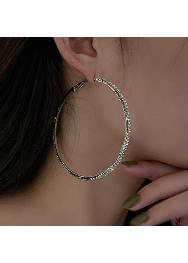 Circular Deign Metal Detail Rhinestone Earrings product
