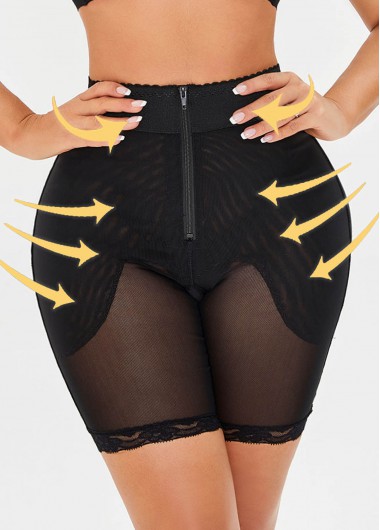 Rosewe Womens Body Shaper Shapewear Waist Trainer Solid Zipper Detail High Waisted Panties - 5XL