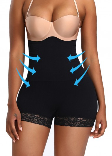 Rosewe Womens Body Shaper Shapewear Waist Trainer Lace Stitching High Waist Solid Skinny Panties - 3XL