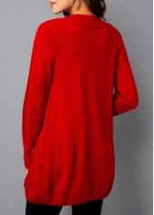 Pocket Detail Button Up Rib Knit Cardigan