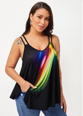 Spaghetti Strap Colorful Printed Camisole Top