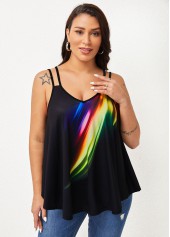 Spaghetti Strap Colorful Printed Camisole Top