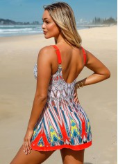 Bowknot Wide Strap Printed Swimdress and Shorts