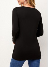 V Neck Tie Side Sequin T Shirt