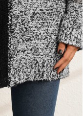 Contrast Long Sleeve V Neck Sweater
