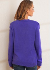 Round Neck Solid Tassel Long Sleeve Sweater