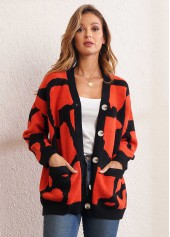 Long Sleeve Button Up Pocket Design Cardigan