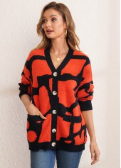 Long Sleeve Button Up Pocket Design Cardigan