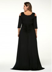 Solid Cold Shoulder Plus Size Dress
