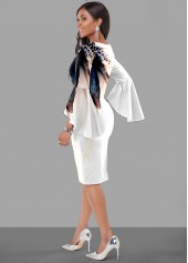 Ink Painting Round Neck Sheath Dress