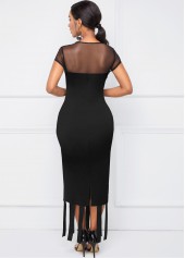 Checkered Short Sleeve Round Neck Dress