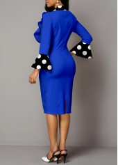 Polka Dot Tie Flare Sleeve Dress