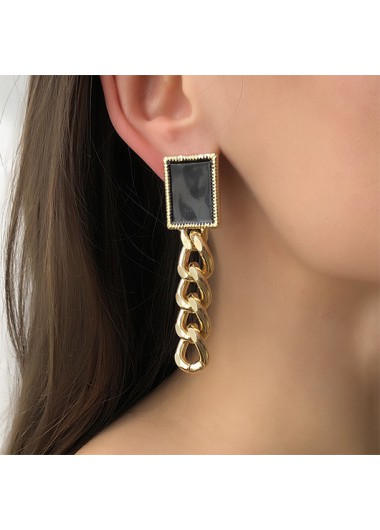Metal Design Gold Chain Detail Earring Set product