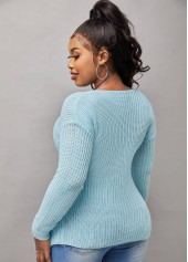 Crossover Hem Cutout Front Long Sleeve Sweater