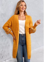 Open Front Sequin Long Sleeve Cardigan