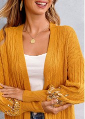 Open Front Sequin Long Sleeve Cardigan
