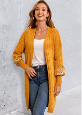 Open Front Sequin Long Sleeve Cardigan