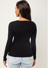 Long Sleeve Cross Front Polka Dot Sweater