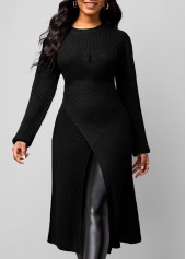 Long Sleeve Cross Front Round Neck Sweater