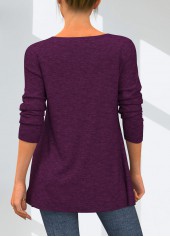 Long Sleeve Cross Strap Faux Two Piece T Shirt