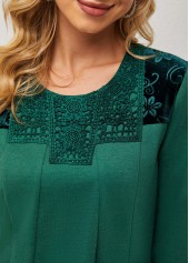 Lace Patchwork Round Neck Regular Sleeve T Shirt