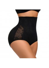 High Waisted Zipper Detail Black Panties