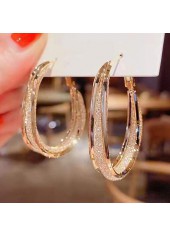 1 Pair Circular Shape Gold Metal Detail Earrings