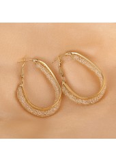 1 Pair Circular Shape Gold Metal Detail Earrings