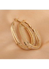 1 Pair Circular Shape Gold Metal Detail Earrings