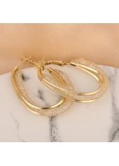 1 Pair Circular Shape Gold Metal Detail Earrings
