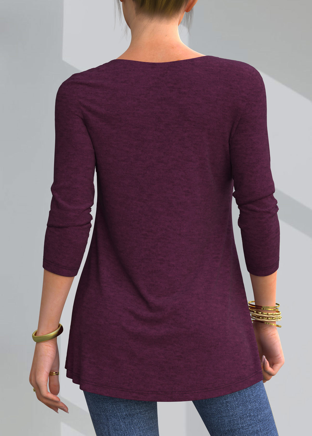 Lace Patchwork Round Neck Solid T Shirt