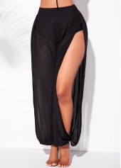 Plus Size High Waist Solid Beach Pants