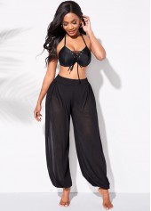 Plus Size High Waist Solid Beach Pants