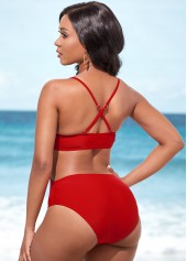 Tassel Spaghetti Strap Red One Piece Swimwear