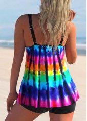 Rainbow Color Plus Size Tankini Set