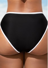 Contrast Stitch Cross Strap Black Bikini Set