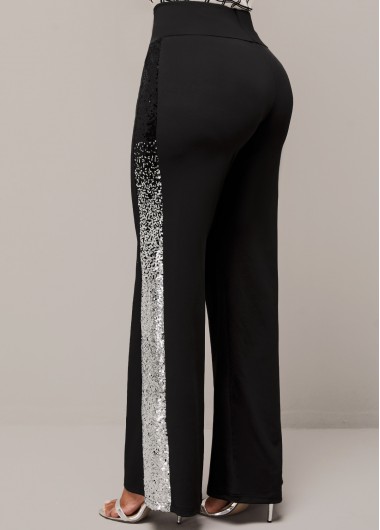 Rosewe Black Ombre Sequin High Waisted Pants - 2XL