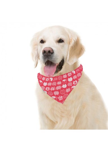 Rosewe Dog Bandanas Red character and Cat Print Pet Bandana - One Size