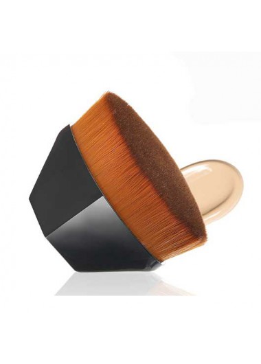 Rosewe Contrast Black Plastic Handle Foundation Brush - One Size