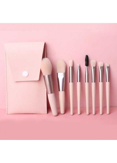 Rosewe Pink Plastic Handle Makeup Brushes Set For Women - One Size