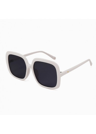 Rosewe Contrast White Frame Square Design Sunglasses - One Size