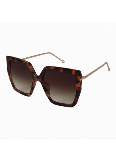Rosewe Brown Leopard Frame Square Design Sunglasses - One Size