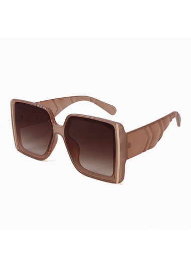 Rosewe Ombre PC Khaki Square Design Sunglasses - One Size