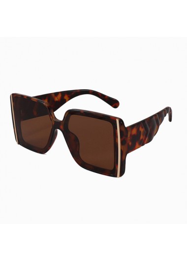 Rosewe Brown Hawksbill Frame Square Design Sunglasses - One Size