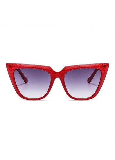 Rosewe Cat Eye Design Red Frame Contrast Sunglasses - One Size