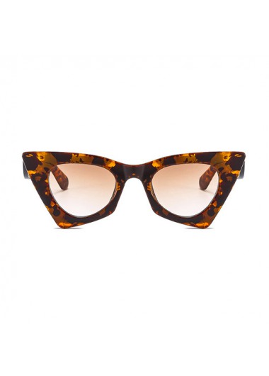 Rosewe Cat Eye Frame Brown Metal Detail Sunglasses - One Size
