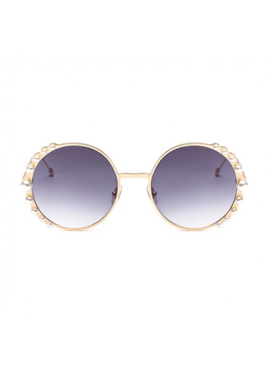 Rosewe Round Frame Gold Metal Detail Sunglasses - One Size