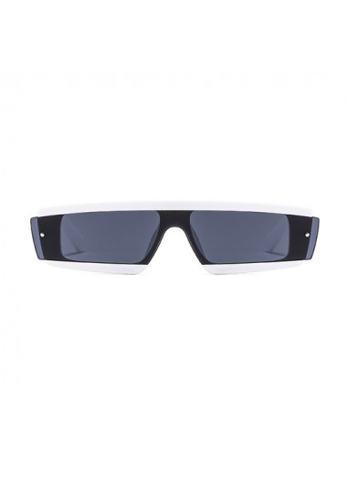 Rosewe 1 Pair Rectangle Frame PC White Sunglasses - One Size
