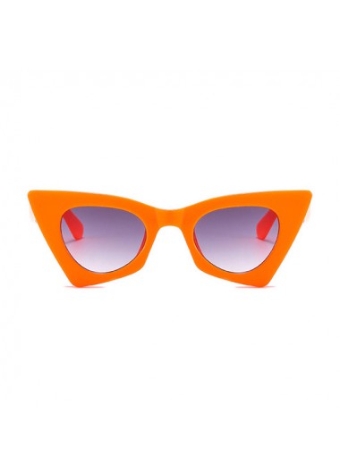 Rosewe Orange Cat Eye Frame Metal Detail Sunglasses - One Size