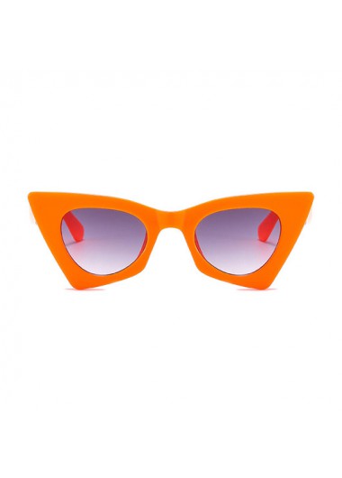 Rosewe Orange Cat Eye Frame Metal Detail Sunglasses - One Size
